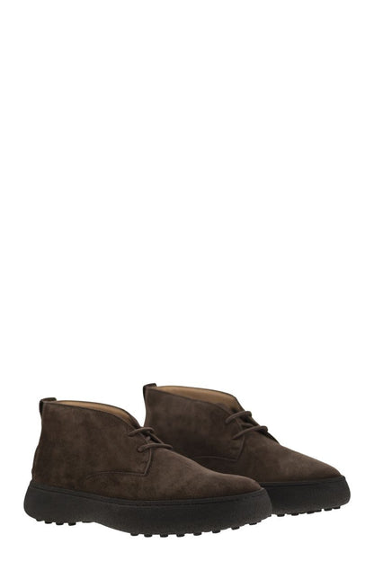 Suede leather ankle boots