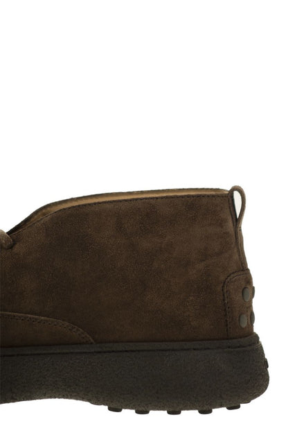 Suede leather ankle boots