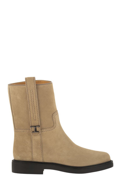 Suede ankle boot