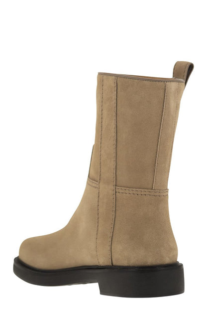 Suede ankle boot