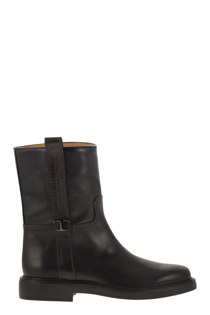 Leather ankle boot