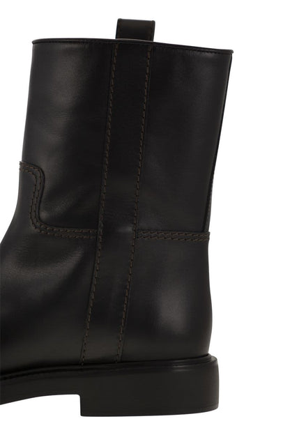 Leather ankle boot