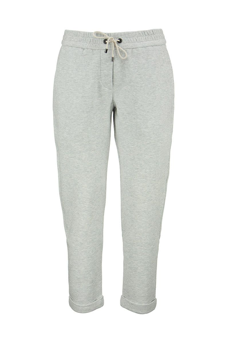 Lightweight stretch cotton fleece trousers with piece of furniture - VOGUERINI