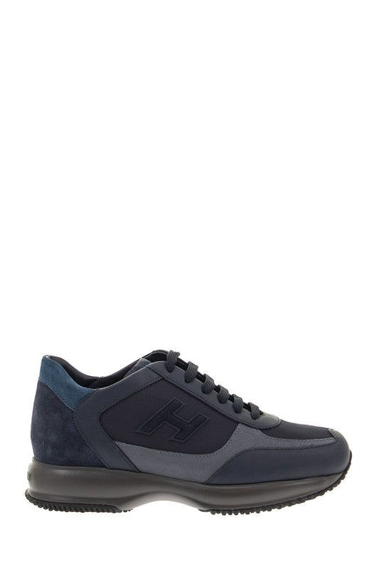 INTERACTIVE - Smooth leather and suede Sneakers - VOGUERINI