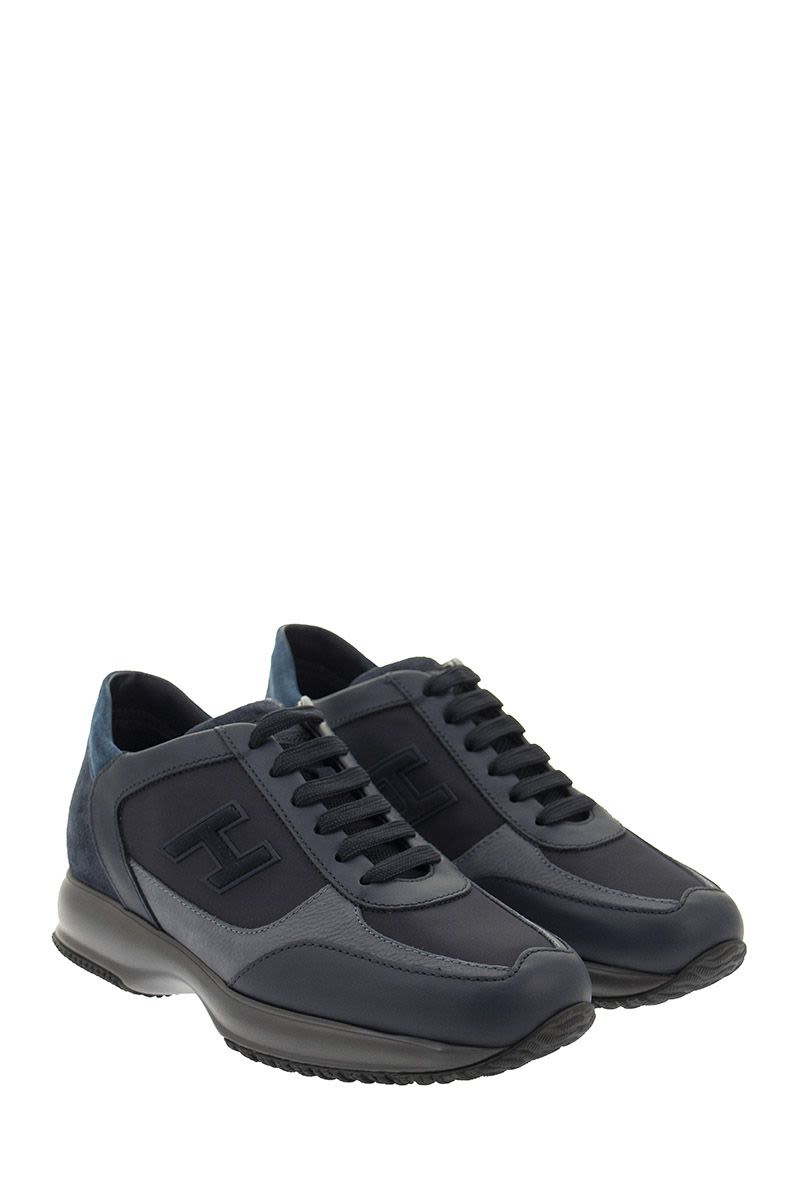 INTERACTIVE - Smooth leather and suede Sneakers - VOGUERINI