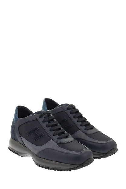 INTERACTIVE - Smooth leather and suede Sneakers - VOGUERINI