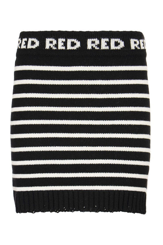 Striped wool blend knitted mini skirt - VOGUERINI