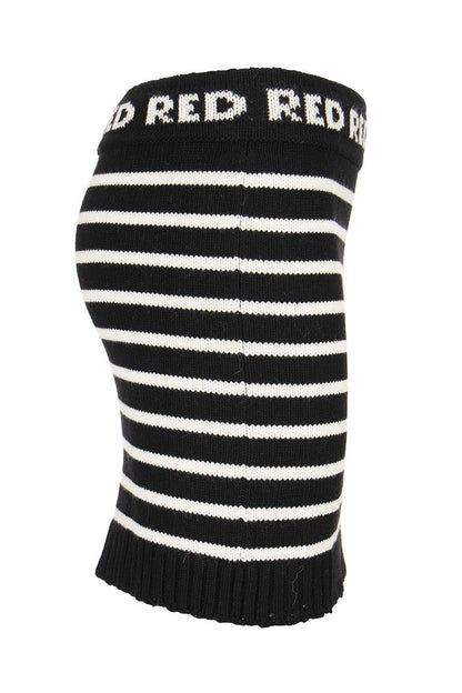 Striped wool blend knitted mini skirt - VOGUERINI