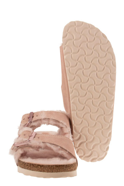 ARIZONA - Suede lamb fur slipper - VOGUERINI