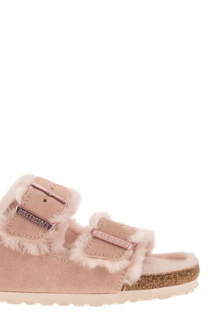 ARIZONA - Suede lamb fur slipper - VOGUERINI