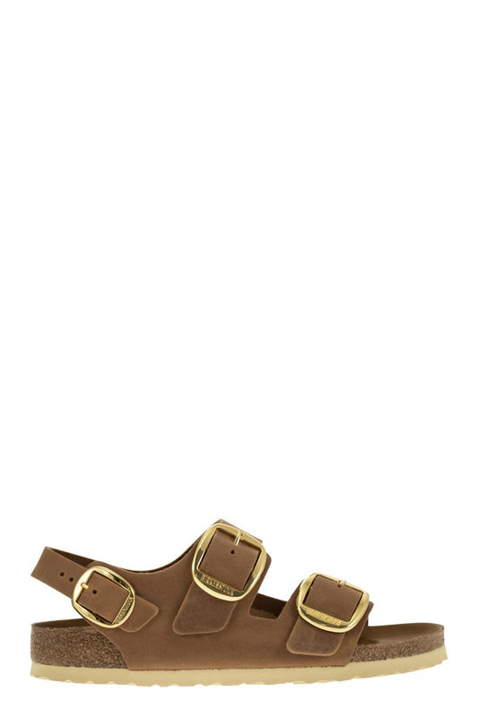 MILANO BIG BUCKLE - Oiled leather sandal - VOGUERINI