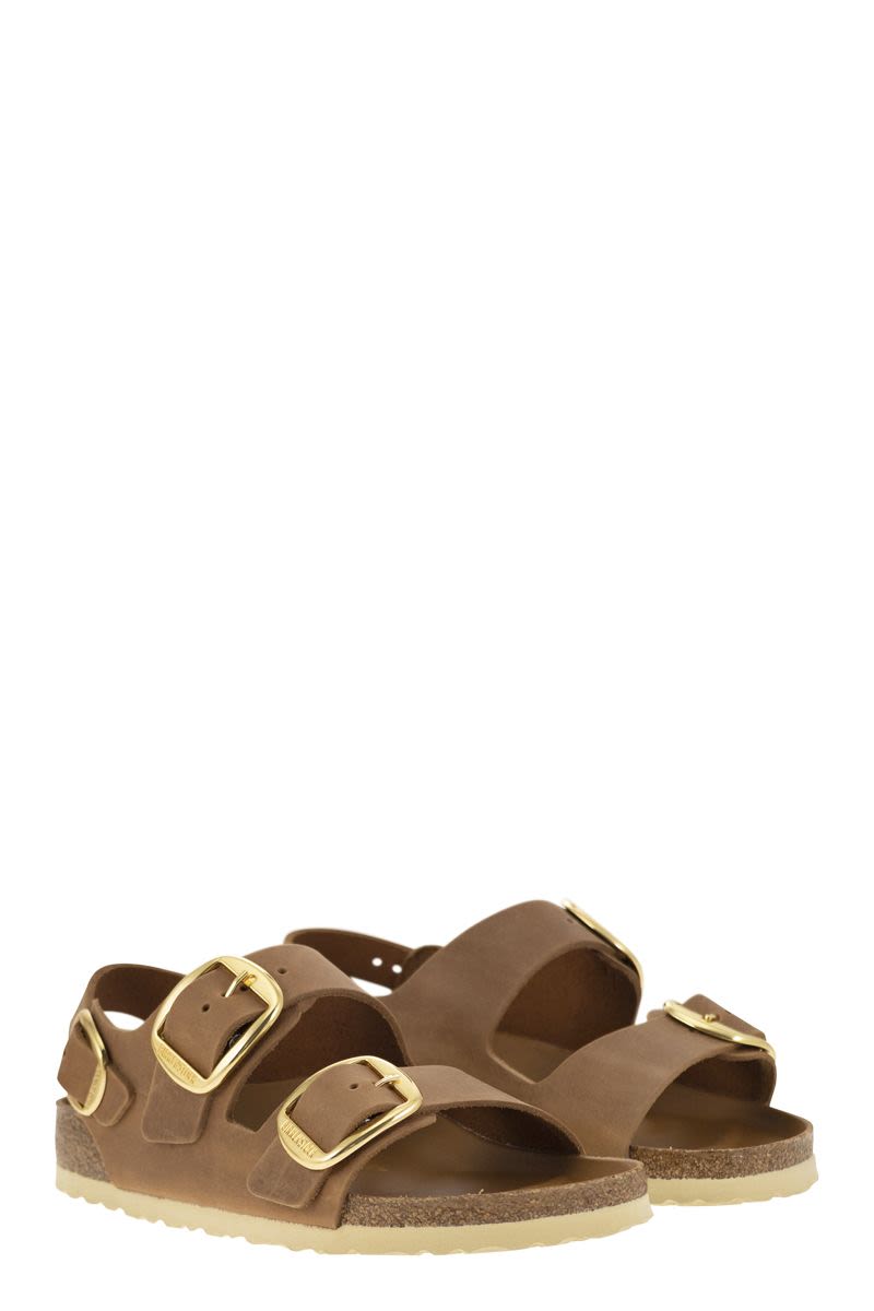 MILANO BIG BUCKLE - Oiled leather sandal - VOGUERINI