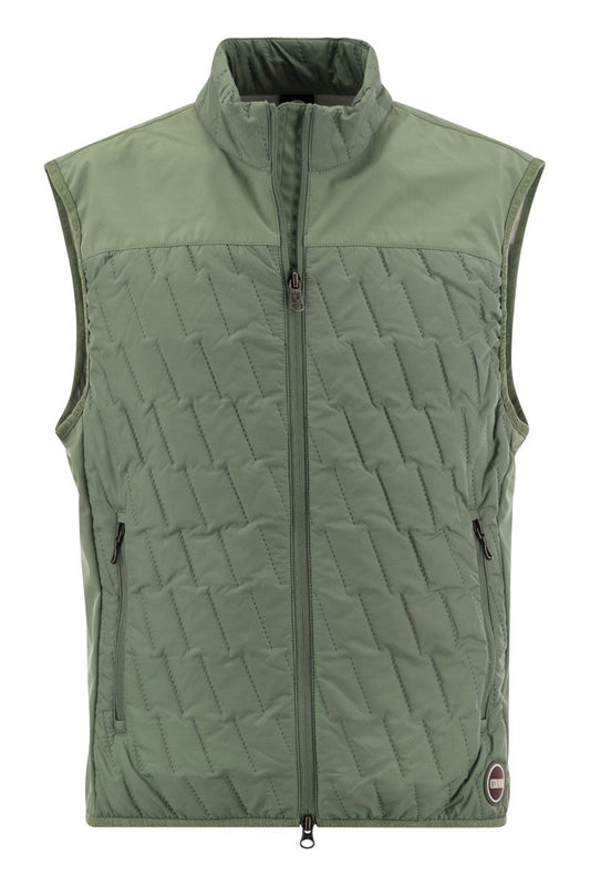 Quilted waistcoat with softshell inserts