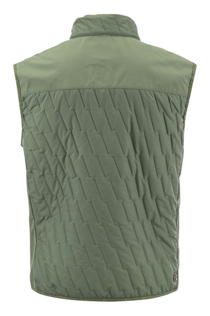 Quilted waistcoat with softshell inserts