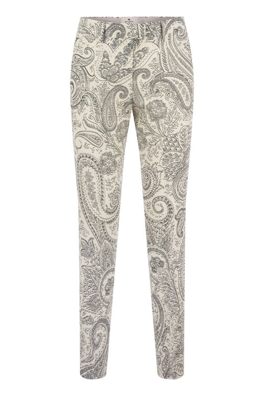 Viscose and wool trousers with Paisley print - VOGUERINI