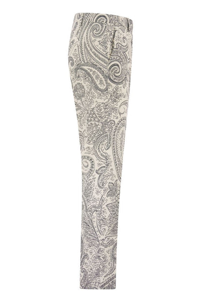 Viscose and wool trousers with Paisley print - VOGUERINI