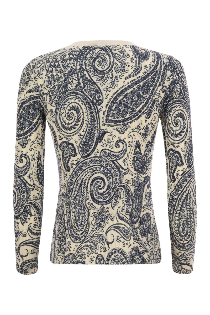 Crew-neck sweater with Paisley pattern - VOGUERINI