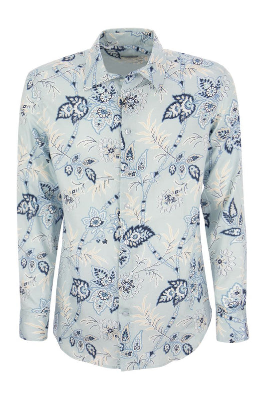 Jacquard shirt with floral pattern - VOGUERINI