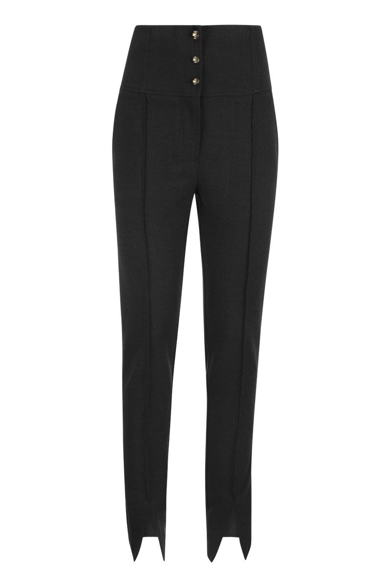 High-waisted trousers with buttons and Pegasus - VOGUERINI