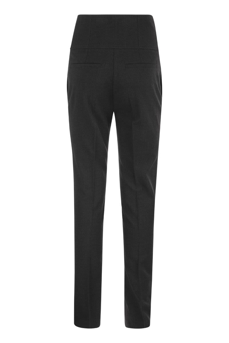 High-waisted trousers with buttons and Pegasus - VOGUERINI