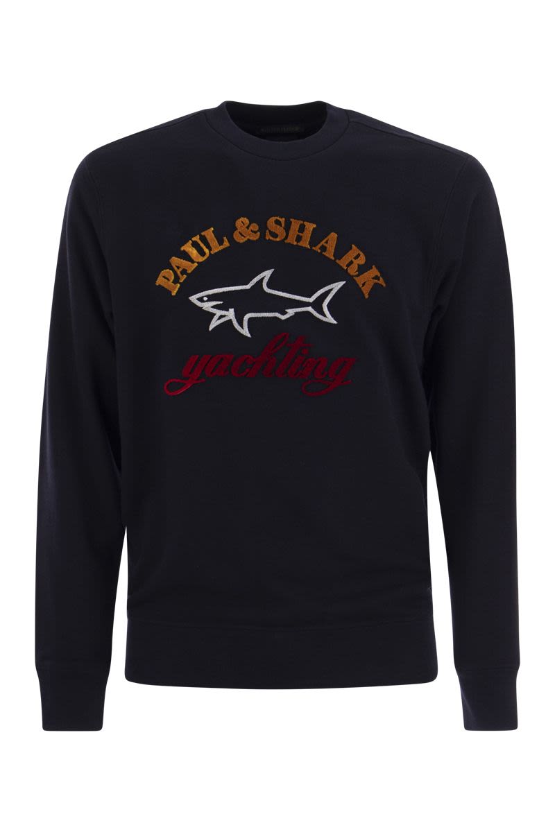 Cotton crewneck sweatshirt with logo - VOGUERINI