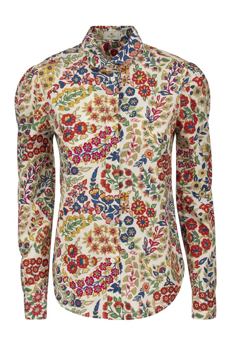 Cotton shirt with floral Paisley print - VOGUERINI