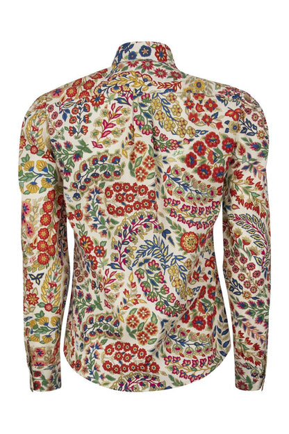 Cotton shirt with floral Paisley print - VOGUERINI