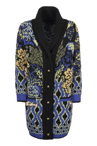 Long cardigan with floral motifs - VOGUERINI