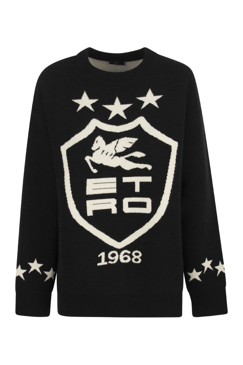 Jacquard jersey with heraldic coat of arms - VOGUERINI