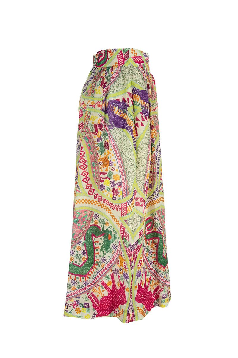 Skirt trousers with multi-coloured geometric design - VOGUERINI