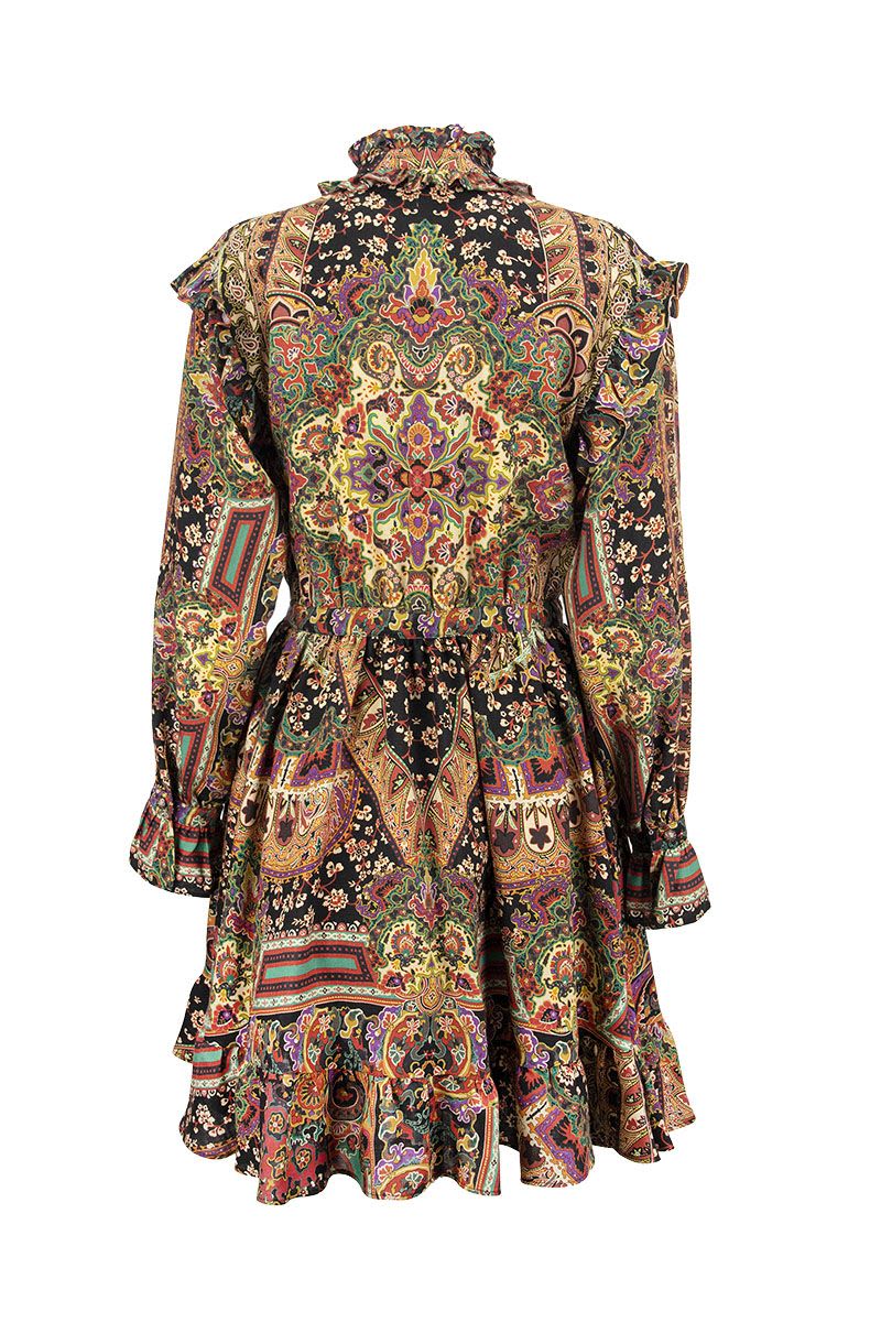 Wool and Silk Paisley Naif Dress - VOGUERINI