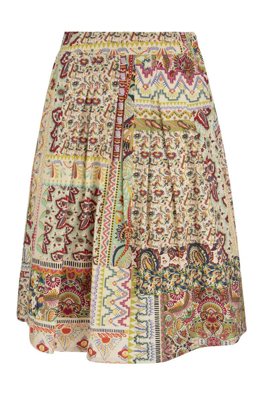 Cotton skirt with patchwork print - VOGUERINI