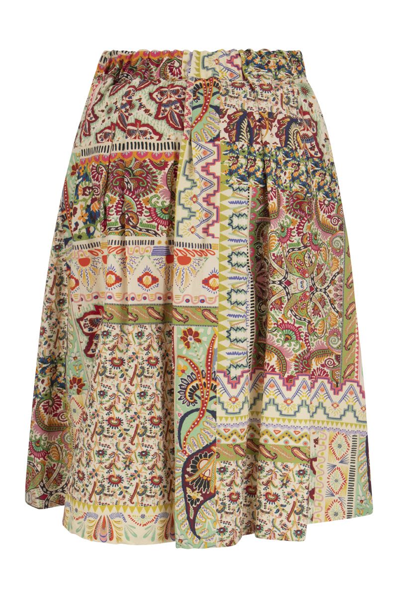 Cotton skirt with patchwork print - VOGUERINI