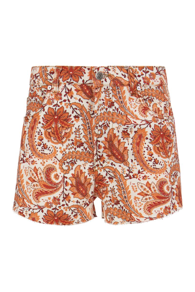 Ramage floral paisley denim shorts - VOGUERINI