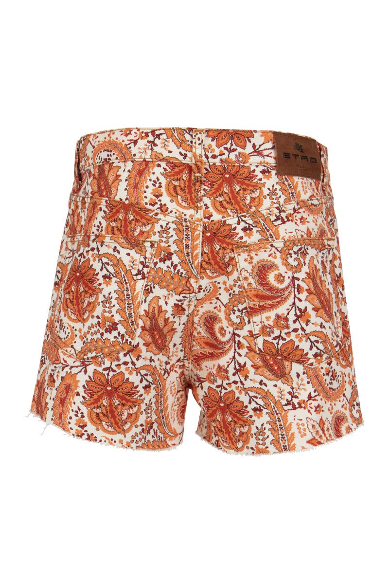 Ramage floral paisley denim shorts - VOGUERINI