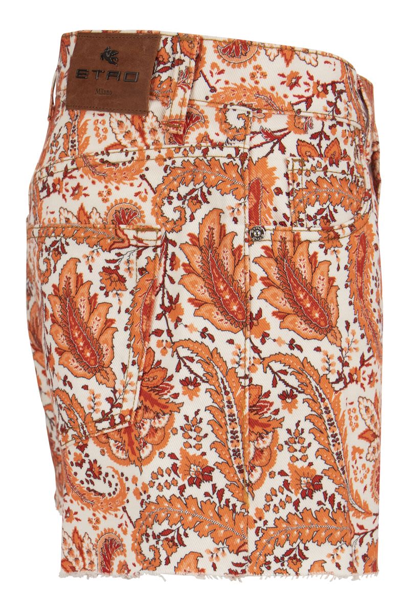 Ramage floral paisley denim shorts - VOGUERINI