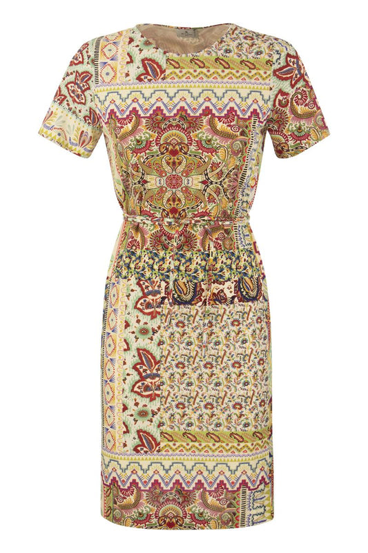 Jersey dress with Patchwork print - VOGUERINI