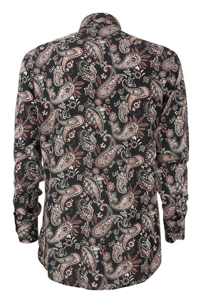 Paisley Print Silk Shirt - VOGUERINI