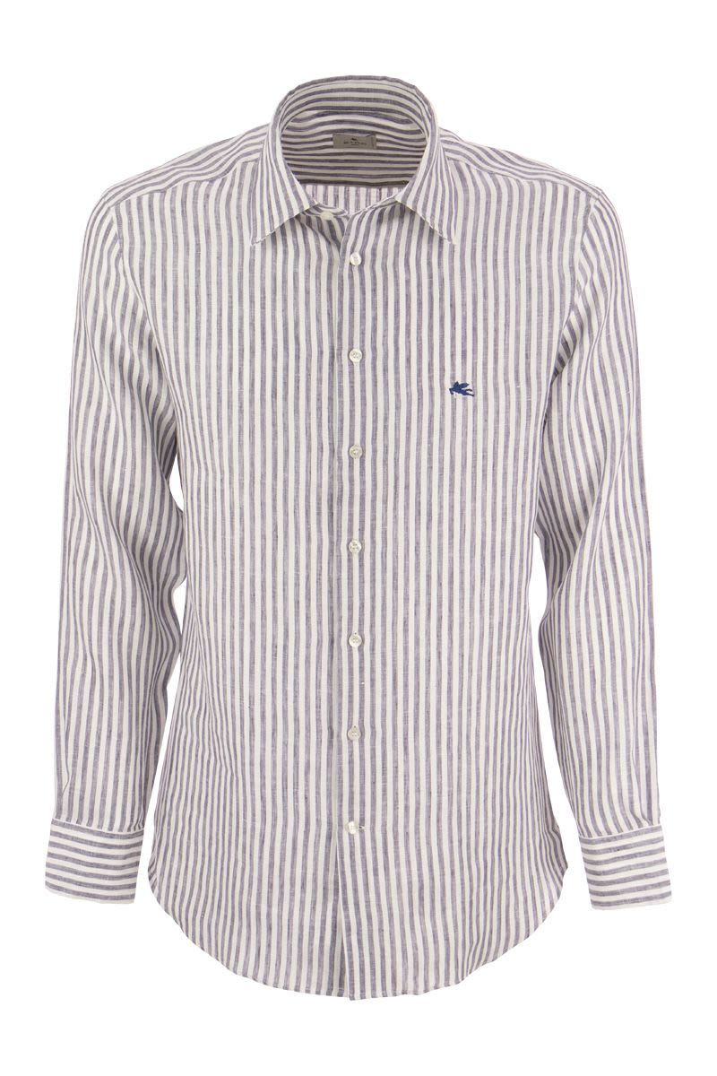 Striped Linen Shirt - VOGUERINI