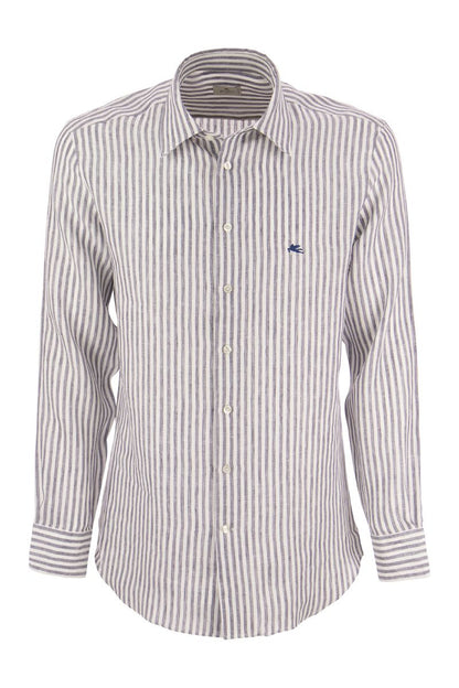 Striped Linen Shirt - VOGUERINI