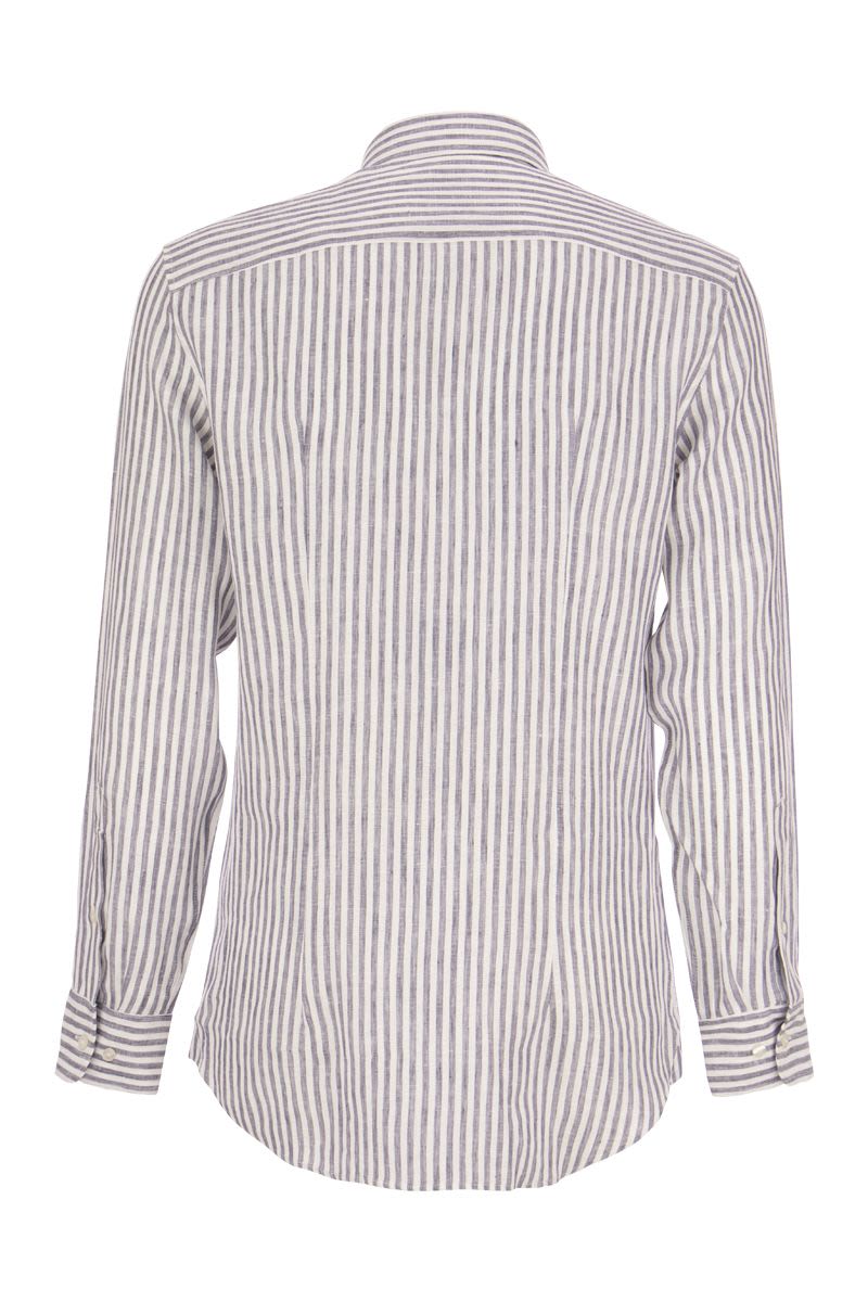 Striped Linen Shirt - VOGUERINI