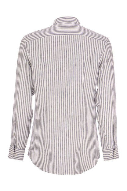 Striped Linen Shirt - VOGUERINI