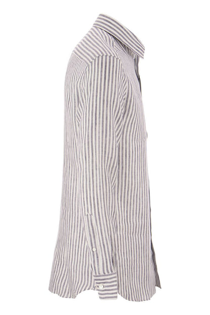 Striped Linen Shirt - VOGUERINI