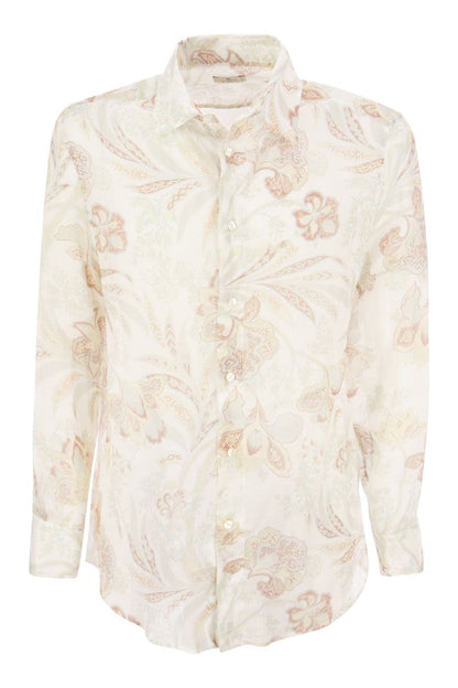 Ramie shirt with floral print - VOGUERINI