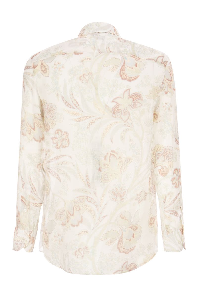 Ramie shirt with floral print - VOGUERINI