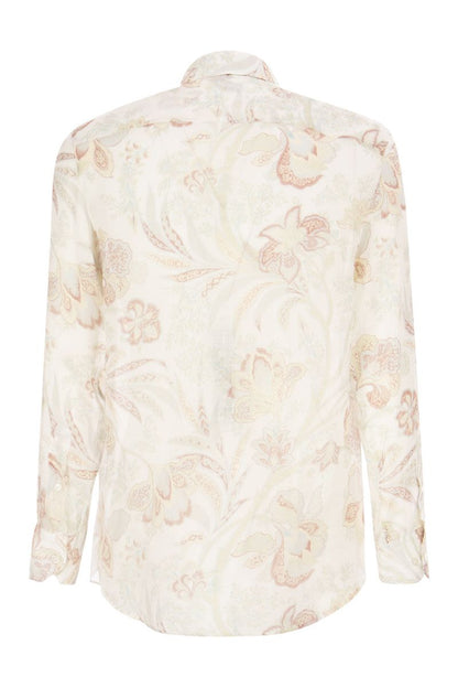 Ramie shirt with floral print - VOGUERINI