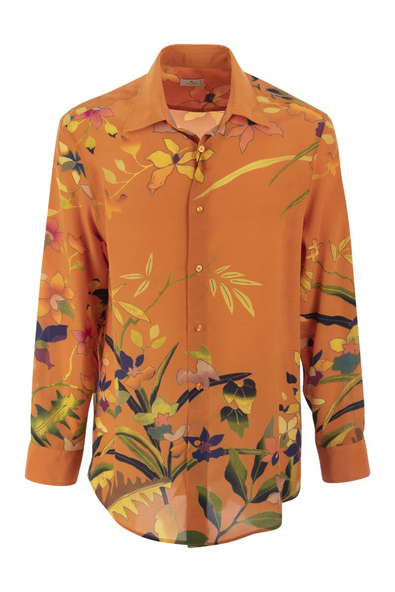 Ramage Floral Silk Shirt - VOGUERINI