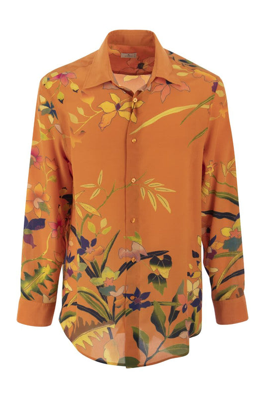 Ramage Floral Silk Shirt - VOGUERINI