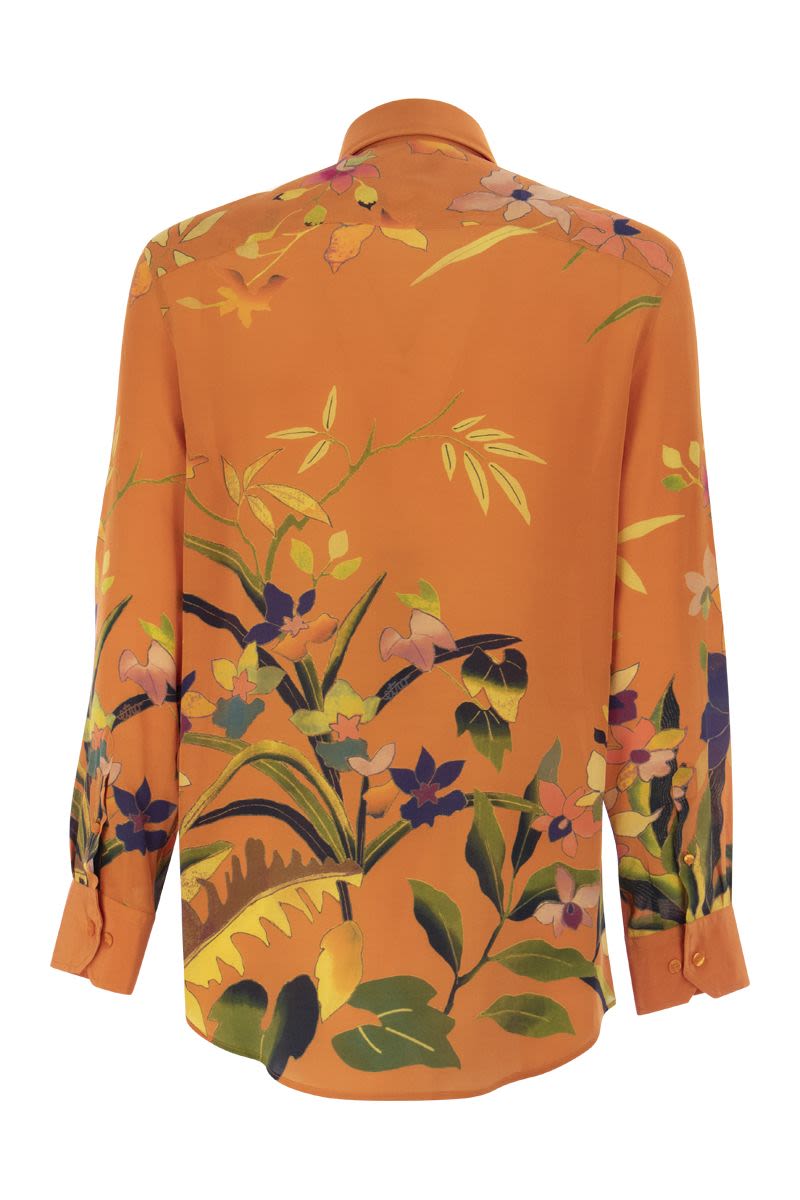 Ramage Floral Silk Shirt - VOGUERINI