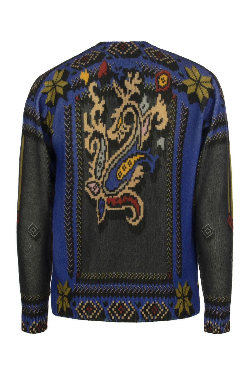 Printed virgin wool jumper - VOGUERINI